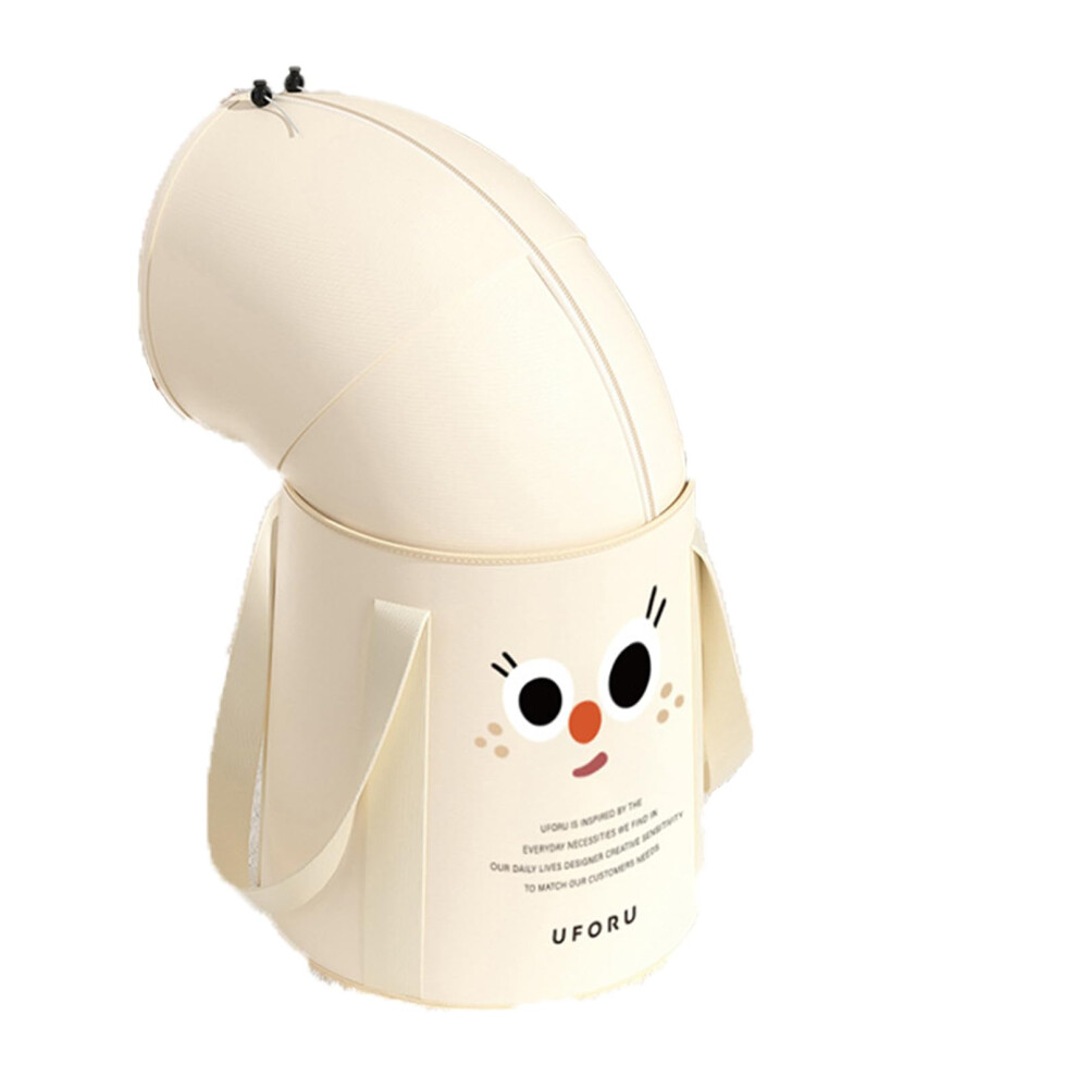 Beige 20L Collapsible Foot Bath With Lid, Insulated Foldable Foot Spa Basin For Home Pedicure And Travel