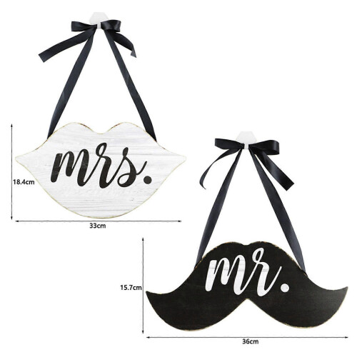 Unique Hanging Plaque Simple Innovative Creative Mr Mrs Lips Beards Wall Plaque 1