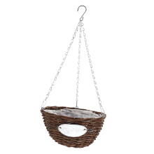 2Pcs Woven Hanging Planters with Drainage, Natural Rattan Baskets for Indoor Outdoor Home Decor