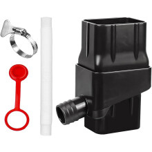 Rainwater Collection System and Diverter Kit, 50in Hose, EcoFriendly Water Saving for Garden and Home (Black)
