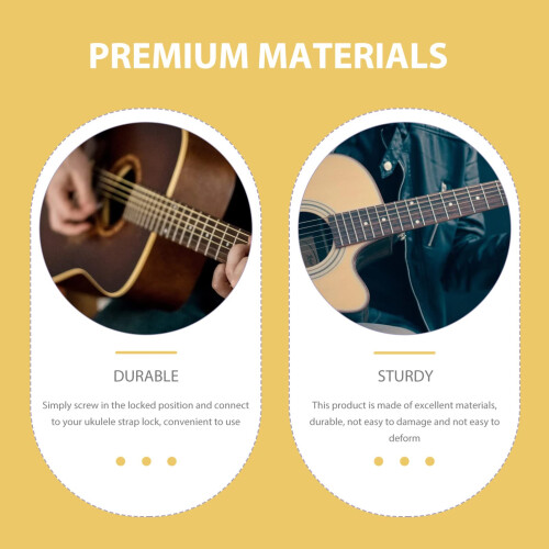 Guitar Strap Locks Secure Strap Lock System for Electric Acoustic Bass Easy Quick Install Durable Use 2