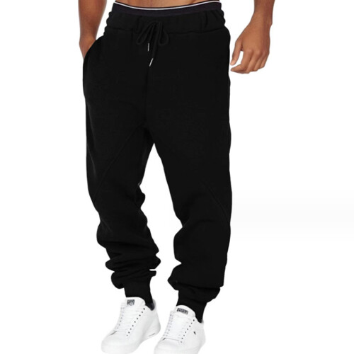 Παντελόνι Jogger για άνδρες, μέση με κορδόνι, χαλαρή φόρμα με τσέπες, ελαστική ζώνη 1