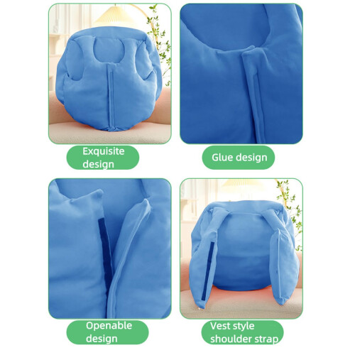 Large Blue Turtle Shell Pillow Wearable Sleeping Bag Plush Costume with Extra Large Capacity 2