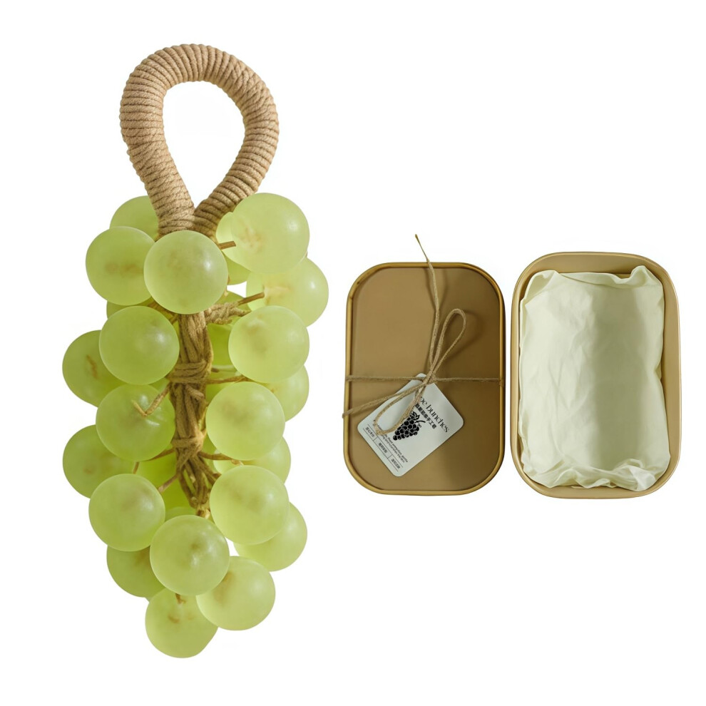 Green Tea Hanging Soap With Cotton Rope, Decorative Grape Shape, Natural Scent Gentle Body Wash 1Pc