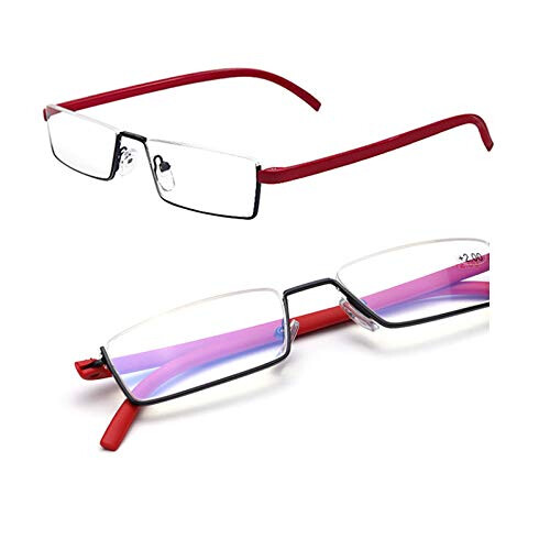 Blue Light Blocking Reading Glasses +2.50 Computer Readers TR90 Half Frame Comfort Fit Unisex 2 Pack 1