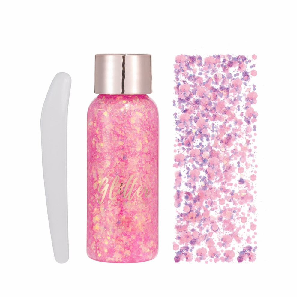 Glitter Gel for Face and Body 32ml Long Lasting Sweatproof Sequin Glitter for Festival and Stage Makeup