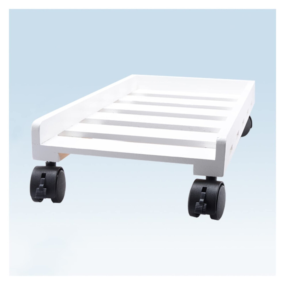 Wooden Cpu Stand Adjustable Computer Tower Holder With Wheels Dustâ Elevation Black 9330225774501
