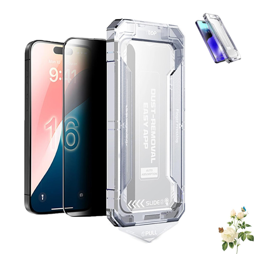 2Pack Tempered Glass Privacy Screen Protector For Iphone 13 14 Pro, Antiscratch, Bubble, Hd Clarity 9330225665830