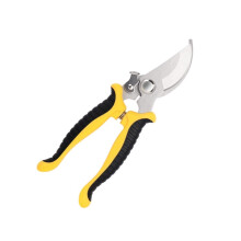 Professional Garden Pruning Shears with Ergonomic Nonslip Grip and Safety Lock, Yellow Steel Scissors for Tree Trimming