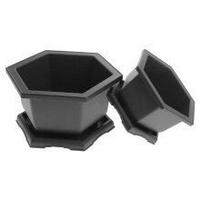Succulent Planters with Drainage Tray, 2 Sets Plastic Flower Pots, Small Indoor Decor Pots for Home and Desk