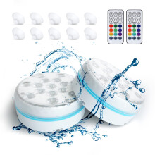 LED Pool Lights with Remote 2 Pack, IP68 Waterproof Submersible Lights, 16Color Battery Operated