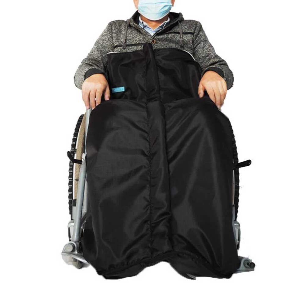 Waterproof Wheelchair Blanket for Elderly, Fleece Lined Leg Warmer with DoubleLayer Warmth and Straps