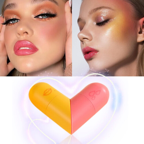 2 in 1 Double Head Lip Gloss and Moisturizing Lip Balm, Deep Hydration for Dry Lips,  Gift 2