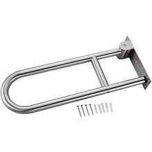 Folding Toilet Grab Bar 304 Stainless Steel 70cm Wall Mounted Bathroom Safety Handrail with 90 Rotating Armrest