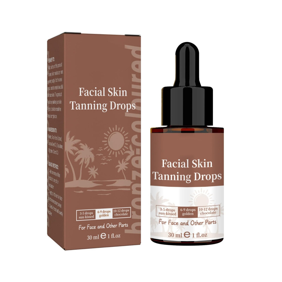 Self Tanning Drops for Face 30ml, Lightweight Blend for  Glow and Even Skin Finish