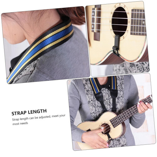 Adjustable Nylon Ukulele Strap with Hook, Comfortable Shoulder Support for Soprano and Concert Ukuleles 2