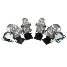 2 Inch Transparent Caster Wheels with Brake, Quiet Rolling PU Office Chair Casters for Furniture