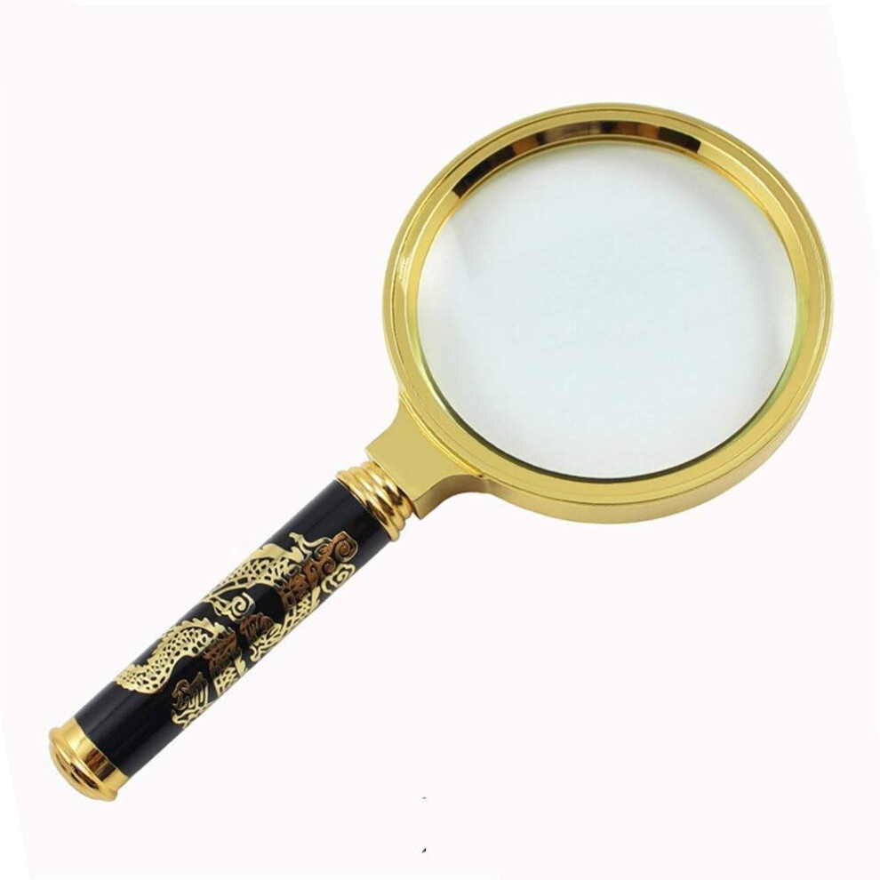 Handheld Magnifying Glass 5x Optical Glass Lens with NonâSlip Handle for Reading and Jewelry