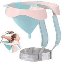 Portable Shampoo Basin with Ergonomic Neck Support and Drain Hose for Elderly and Disabled Caregiver Use