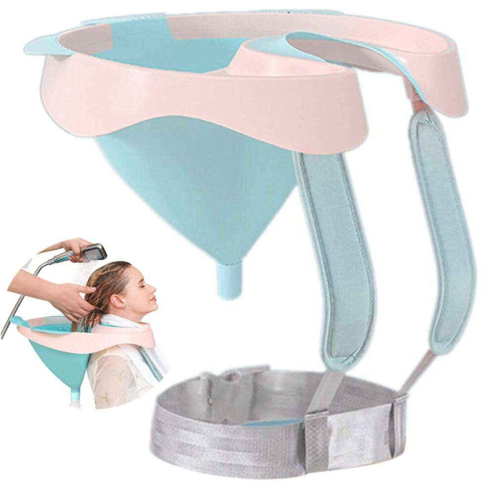 Portable Shampoo Basin with Ergonomic Neck Support and Drain Hose for Elderly and Disabled Caregiver Use