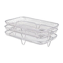 Three Layer Air Fryer Rack Stainless Steel Cooking Stand Expand Capacity Even Airflow Dishwasher Safe