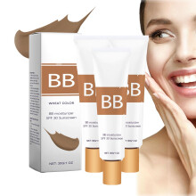 Tinted Moisturizer SPF 30 Wheat 3pcs, Oil Hydrating BB Cream with Broad Spectrum Protection and Matte Finish