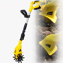Cordless Garden Tiller with Adjustable Telescopic Handle and ‑Toughness Steel Blades for Small Gardens