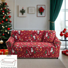 (Santa Claus's Reindeer, 3 Seater) 1pc Printed Sofa Cover with 1 Pillowcase Christmas Series Featuring Reindeer,