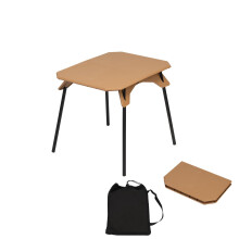Folding Camping Table with DualHeight Adjustable Aluminum Frame, Lightweight Outdoor Picnic Table with Storage Bag, Khaki