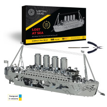 Titanic Metal Model Kit with Rotating Gear Display DIY Stainless Steel Collectible Gift