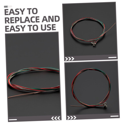 Acoustic Guitar Strings Set 6 String Replacement Easy Installation Clear Balanced Tone Stable Tuning 2