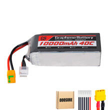 6S 22.2V 10000mAh LiPo Battery for FPV Drone,  Discharge 40C Graphene XT60 Long Flight