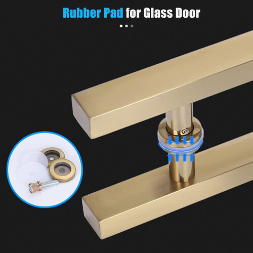 Gold Stainless Steel Barn Door Handle Set 50‑120cm, Extra Long Double‑Sided Pull with Rustproof Grip 1