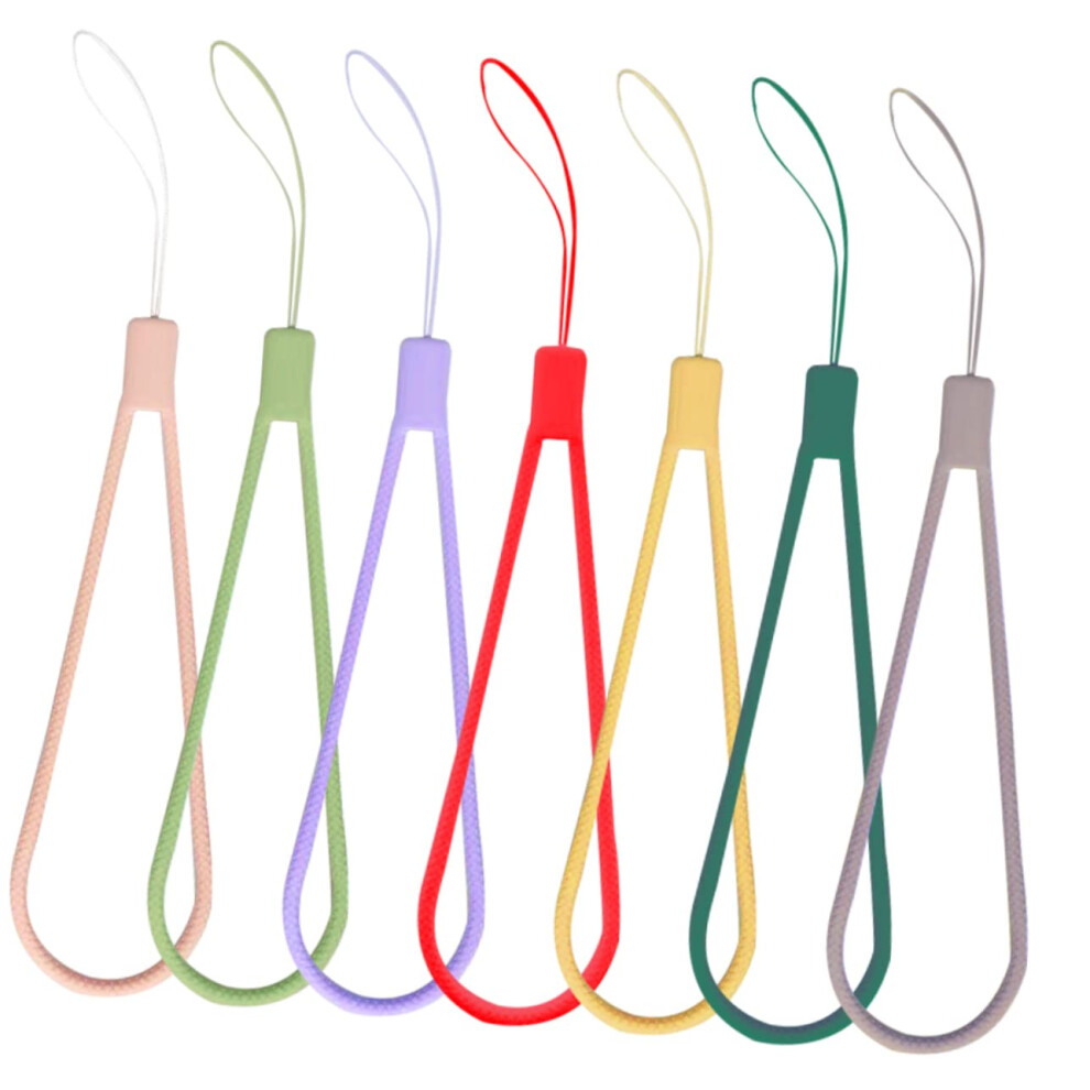 7Pcs Braided Silicone Phone Wrist Strap Set, Detachable Non Slip Lanyard For Mobile Phones 9310869718543