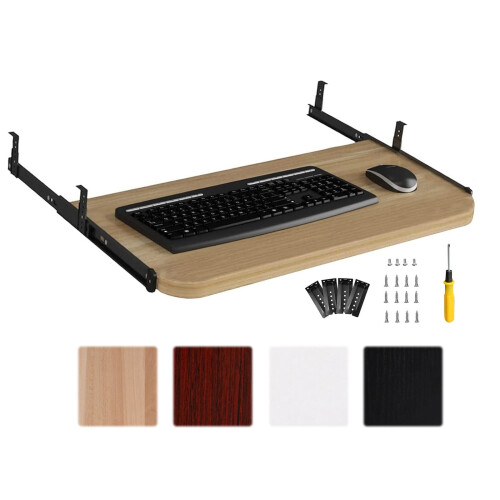 Under Desk Keyboard Tray Adjustable Ergonomic Pull Out Drawer with Smooth Slide Action and Easy Installation