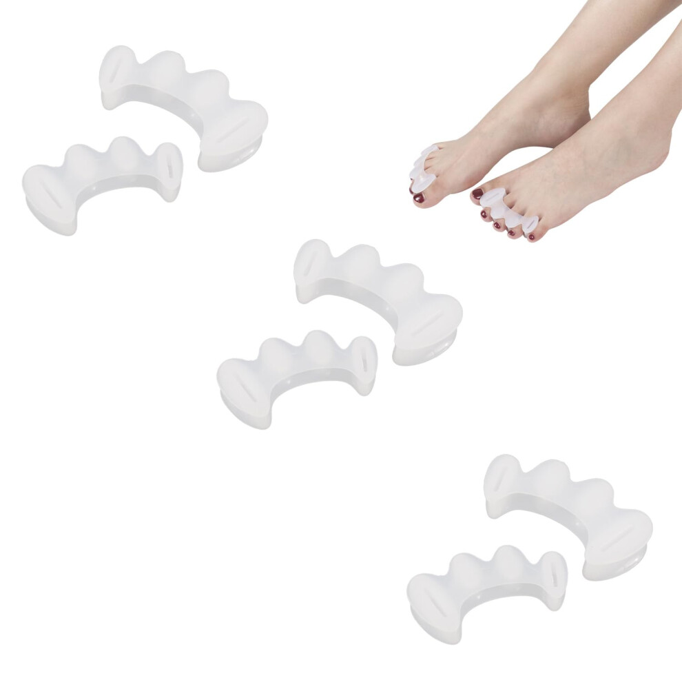 6 PCS Gel Toe Separators and Bunion Corrector for Foot Alignment, Pain Relief, Hammertoes, Plantar Fasciitis (L)