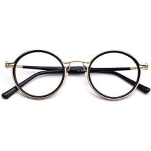Stylish Black Gold Blue Light Blocking Reading Glasses 1.75x Pure Titanium Round Frame for Men and Women