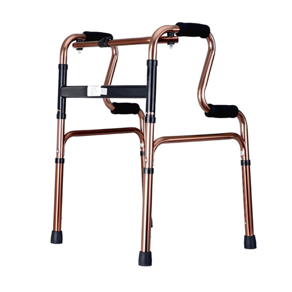 White/Brown Folding Walker For Seniors Height Adjustable Lightweight Aluminum Frame For Elderly Rehabilitation (, Transparent, Brown)