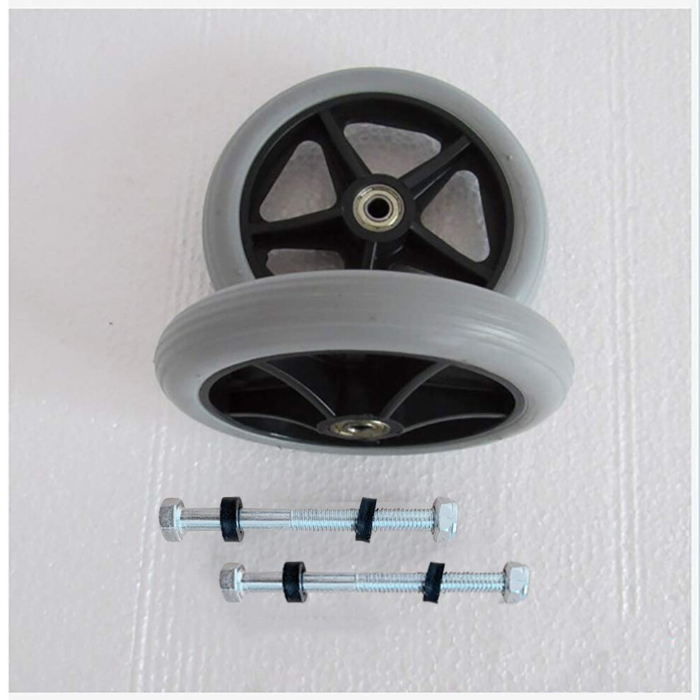 Wheelchair Caster Wheels 6 Inch PVC Replacement Front Wheels with Bearings, 360 Smooth Rotation, NonâSlip