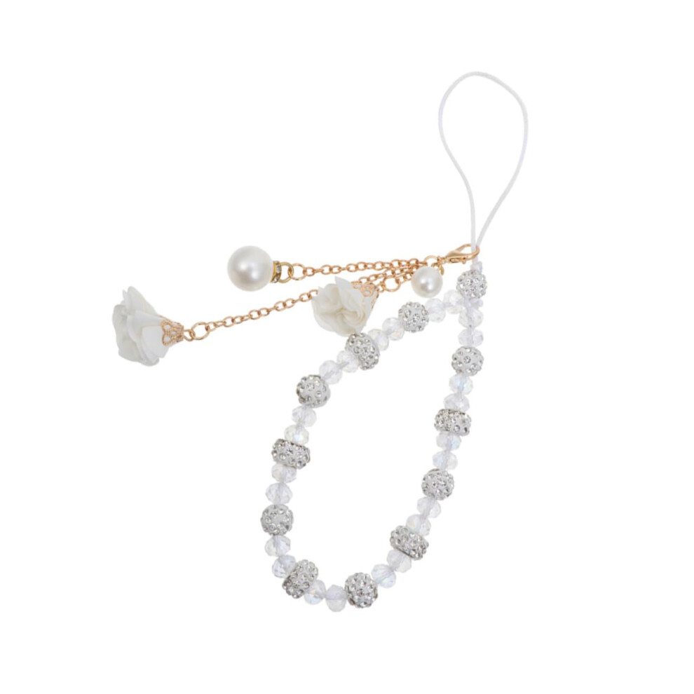 Rhinestone Flower Phone Lanyard For Women Short Crystal Wrist Strap Bracelets Sparkling And Secure Carry Random Color 9330225710547