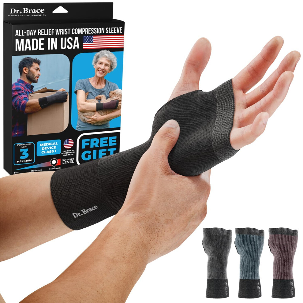 Wrist Brace and Compression Arthritis Gloves for Carpal Tunnel Relief, Breathable Support, Small