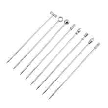 8Pcs Stainless Steel Cocktail Picks Durable Polished Finish for Party Appetizers and BBQ