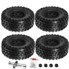RC Beadlock Wheels 2.2 Inch Metal 135mm Rims for 1/10 RC Crawler SCX10 TRX4 Wraith Capra, Durable Black Finish