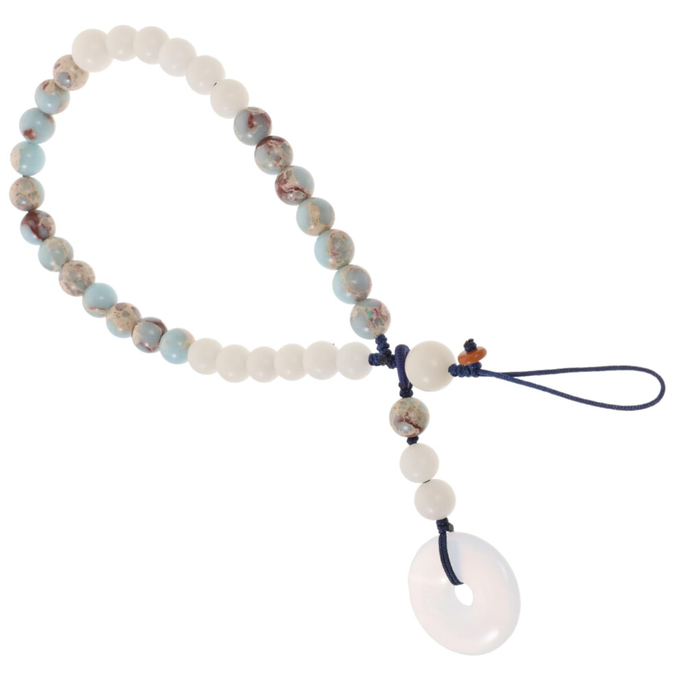 Jade Beaded Phone Charm With Secure Grip Design, Chinese Style Wrist Strap, Elegant Jade Beads 9330225710608