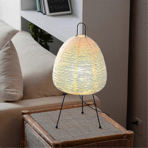 Handmade Rice Paper LED Floor Lamp with Tripod Base EU Plug 1