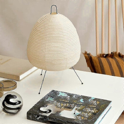 Handmade Rice Paper LED Floor Lamp with Tripod Base EU Plug 2