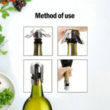 Stainless Steel Wine Stopper , Sealing Cap for Champagne and Sparkling Beverages , 5PC Sealing Bottle Cap