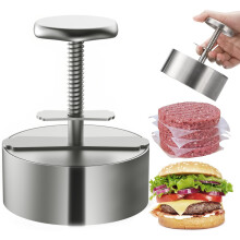 304 Stainless Steel Burger Press, Adjustable Hamburger Patty Maker with Cool Grip Handle for BBQ and Griddle