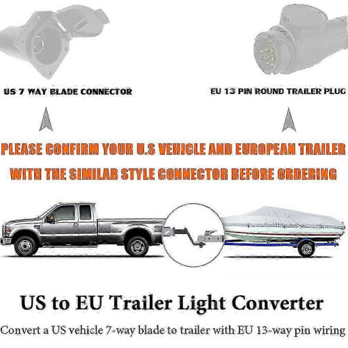 Waterproof Trailer Light Adapter 7-Way US to 13-Pin EU 1
