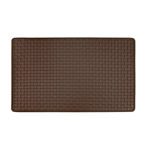 Achim woven embossed faux leather anti-fatigue mat espresso
